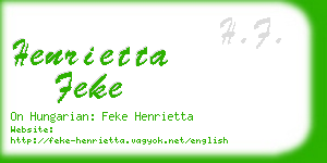 henrietta feke business card